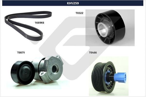 HUTCHINSON Ķīļrievu siksnu komplekts KHV 259 Ķīļrievu siksnu komplekts HUTCHINSON 2CV KHV 259 lēti