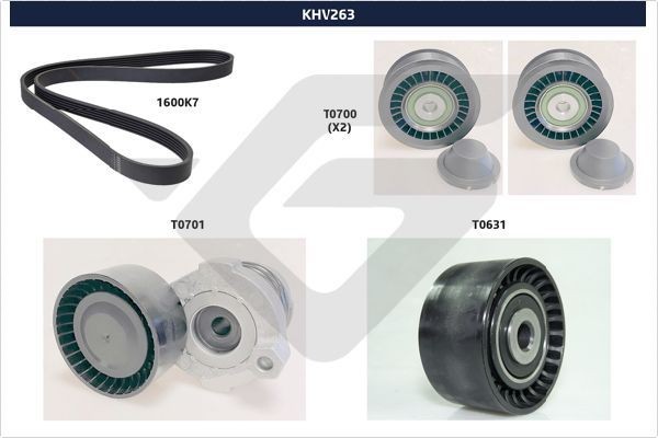 HUTCHINSON Kileremsett KHV 263 KHV 263 Multireim sett HUTCHINSON TOYOTA PROACE