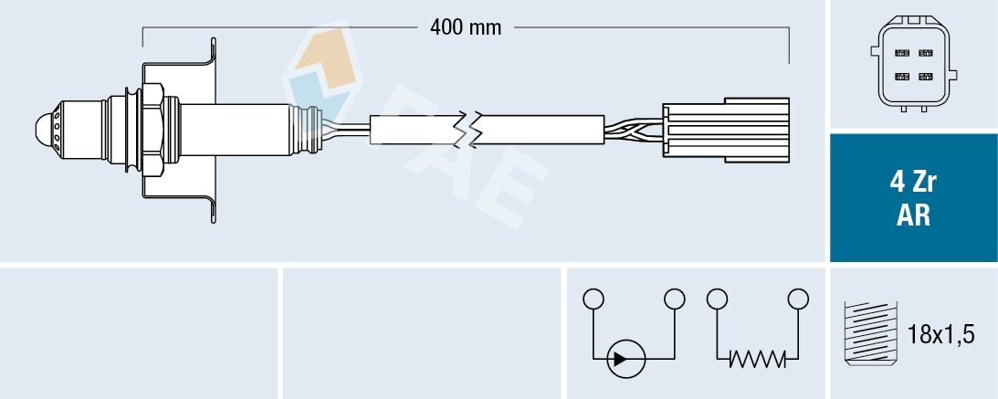 FAE Sonde lambda 75613 Nissan X-TRAIL Sonde proportionnelle de richesse FAE 75613