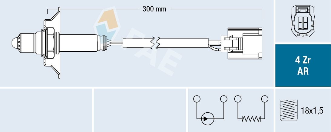 FAE Lambdatunnistin 75624 75624 FAE Lambda anturi MAZDA PREMACY