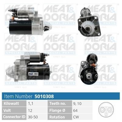 MEAT & DORIA Startmotor 5010308 MEAT & DORIA 5010308 Startmotor Punto (199) prijs
