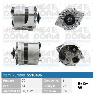 MEAT & DORIA Alternator 5510496 MEAT & DORIA 5510496 Opel Kadett C Saloon alternator replacement