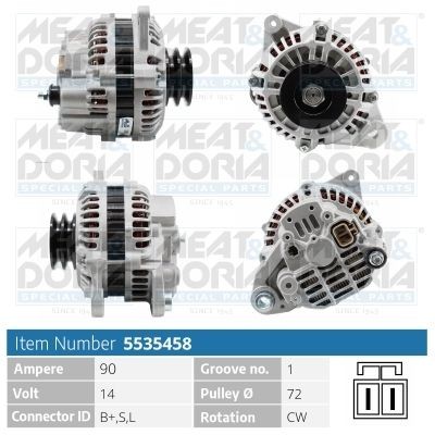 MEAT & DORIA Lichtmaschine 5535458 Generator MEAT & DORIA Mitsubishi OUTLANDER 5535458
