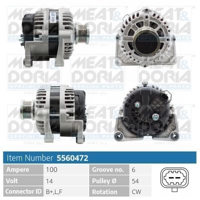 Alternatore MEAT & DORIA 5560472 MEAT & DORIA 5560472 Alternatori CHEVROLET S10 2018