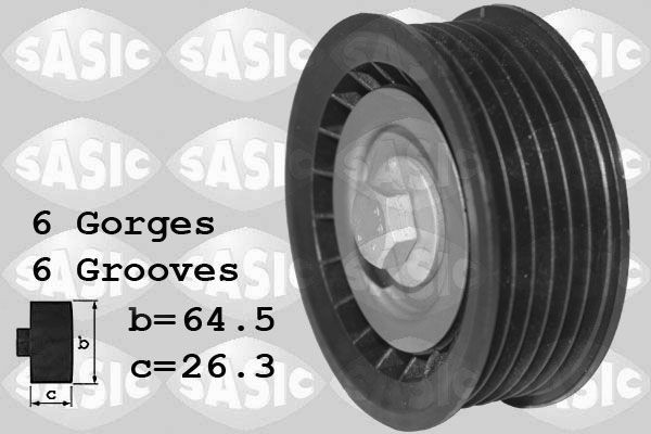 SASIC Deflection / Guide Pulley, v-ribbed belt 1626218 HYUNDAI i10 SASIC guide pulley 1626218