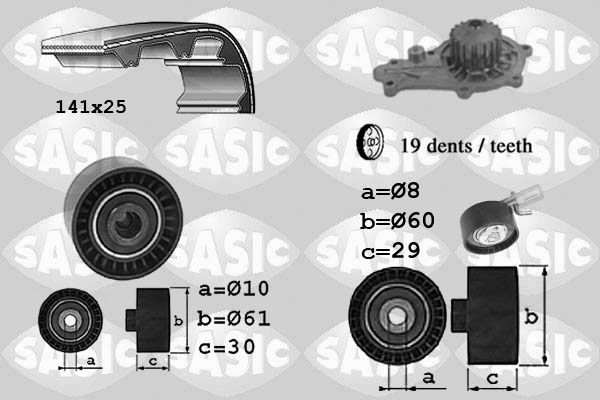 SASIC Kit de distribution + pompe à eau 3906097 Kit de distribution SASIC ESCORT 3906097 pas cher