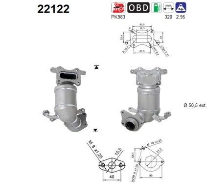Catalytic converter AS 22122 AS 22122 HONDA JAZZ 2015 catalytic converter price