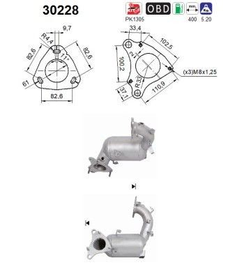 AS Katalysator 30228 prijs Katalysatoren Renault BZ0_ 30228 AS