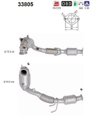 Katalysator AS 33805 AS 33805: Katalysatoren Seat IBIZA 2020