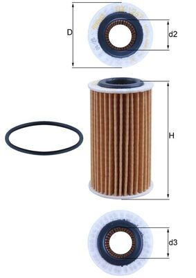 MAHLE Oil filter OX 1267D MAHLE OX 1267D FORD Focus Mk4 Saloon (HM) oil filters replacement
