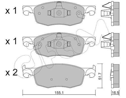 CIFAM Piduriklotsid 822-1282-0 Klotsid CIFAM Toyota COROLLA 822-1282-0