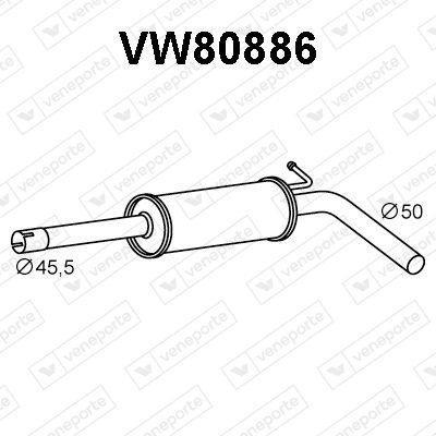 VENEPORTE Predný tlmič výfuku VW80886 Predný tlmič výfuku HONDA VENEPORTE VW80886