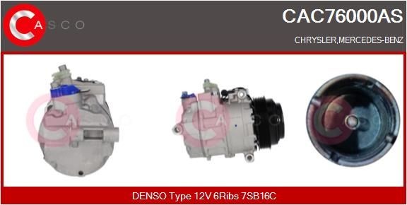 CASCO AC-kompressor CAC76000AS CAC76000AS CASCO AC kompressor Chrysler billige