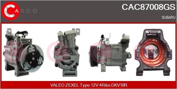 Aircopomp CASCO CAC87008GS CASCO CAC87008GS AC-compressor Subaru FORESTER 2000