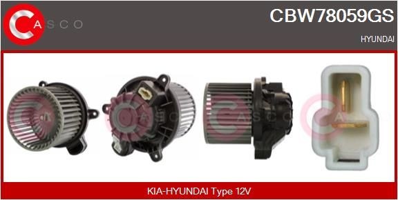 CASCO Ventilatore abitacolo CBW78059GS Ventilatore abitacolo CASCO CBW78059GS prezzo Impianto di riscaldamento Hyundai i10 PA