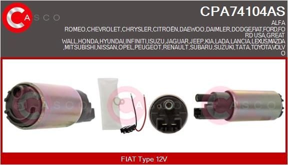 CASCO Palivové čerpadlo CPA74104AS CPA74104AS Palivové čerpadlo FIAT 126 CASCO
