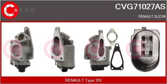 CASCO EGR-ventil CVG71027AS CVG71027AS CASCO agr Renault TWINGO