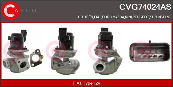 CASCO Venttiili, pakokaasun kierrätys CVG74024AS CVG74024AS CASCO Pakokaasun kierrätysventtiili ALFA ROMEO GIULIA