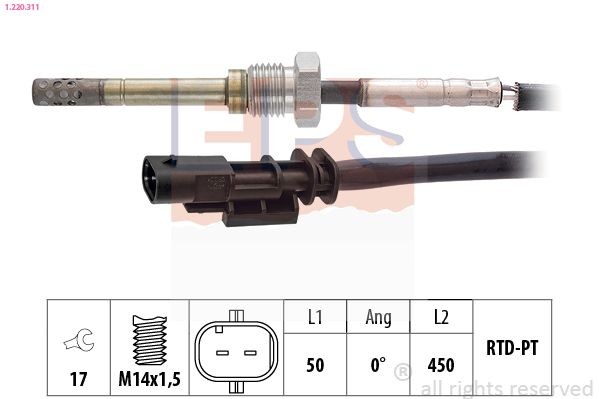 EPS Sensore, Temperatura gas scarico 1.220.311 1.220.311 costo Sensore temperatura gas di scarico EPS PEUGEOT 5008