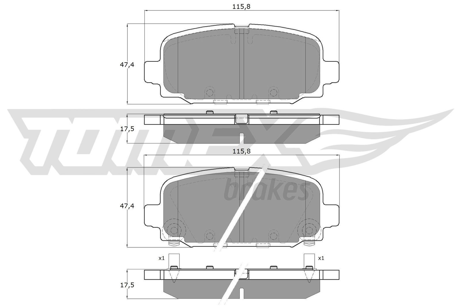 TOMEX brakes Remblokken TX 19-79 Remblokken TOMEX brakes FIAT TX 19-79