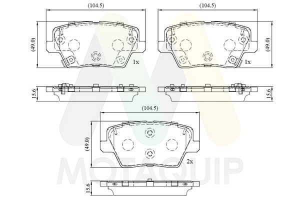 MOTAQUIP Plaquettes de frein LVXL2050 Porsche MACAN Plaquettes de frein MOTAQUIP LVXL2050
