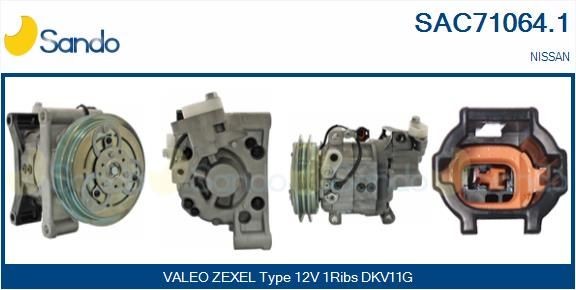 SANDO AC-kompressor SAC71064.1 SANDO SAC71064.1 AC kompressor Nissan X-Trail T30 billige