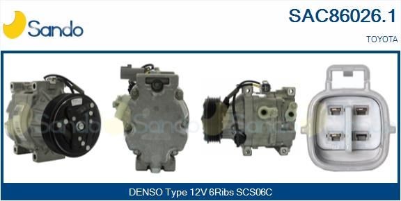 SANDO Ilmastoinnin kompressori SAC86026.1 SANDO SAC86026.1 Toyota Corolla e11 Liftback ilmastoinnin kompressori vaihto hinta