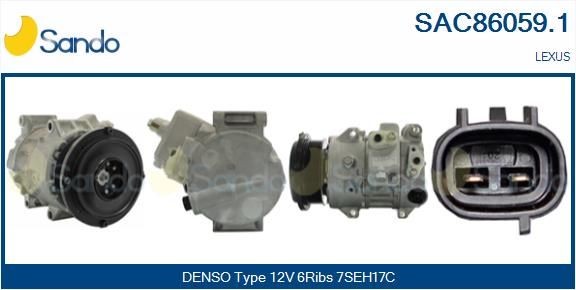 Compresseur de climatisation SANDO SAC86059.1 SANDO SAC86059.1 Moteur de climatisation LEXUS LS 1999
