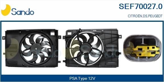 SANDO Kjølevite, radiator SEF70027.0 SANDO SEF70027.0 Elektromotor, radiator ventilator Peugeot Partner 2 Van pris