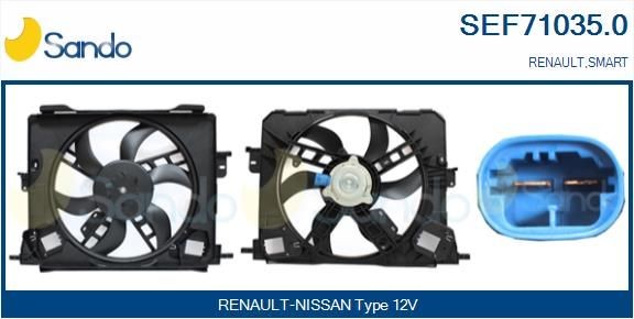 SANDO Kjølevite, radiator SEF71035.0 SEF71035.0 Elektromotor, radiator ventilator RENAULT CLIO SANDO