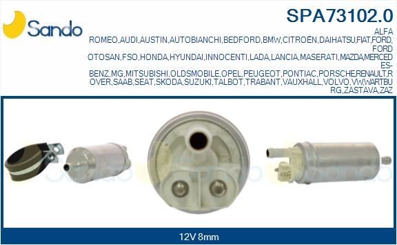 SANDO Brændstofpumpe SPA73102.0 Brændstofpumpe SANDO HONDA SPA73102.0