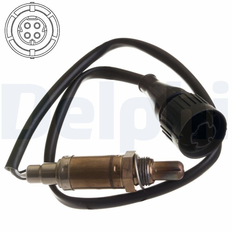 DELPHI Sonda lambda ES10254-12B1 Sonda lambda DELPHI ES10254-12B1 Sistema di scarico Porsche 911 964 Cabrio