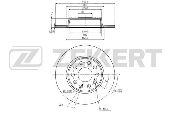 ZEKKERT Disque de frein BS-5116B BS-5116B Disques de frein SKODA ROOMSTER ZEKKERT