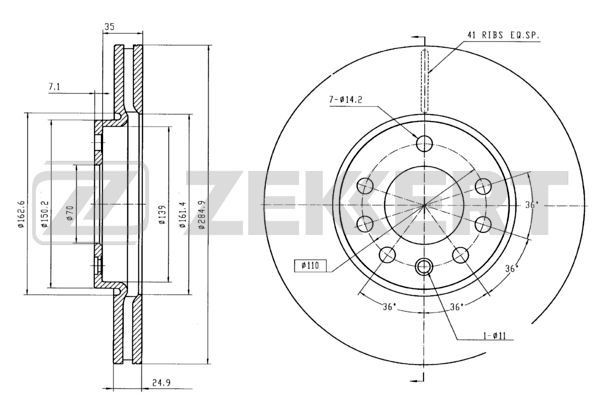 ZEKKERT Remschijf BS-5383B ZEKKERT Remschijf BS-5383B