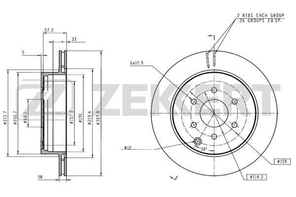 ZEKKERT Δισκόπλακα BS-5470B BS-5470B ZEKKERT Δίσκοι Toyota φθηνά