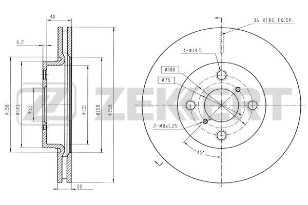 ZEKKERT Bremseskive BS-5507B ZEKKERT Bremseskiver LAND ROVER BS-5507B