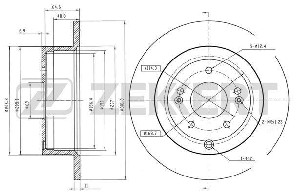 ZEKKERT Bremseskive BS-5509B ZEKKERT Sports bremseskiver CITROËN BS-5509B
