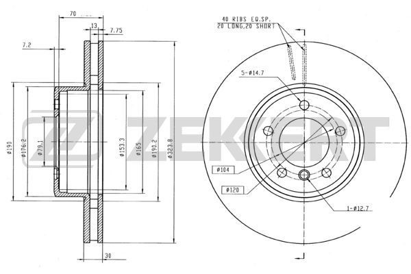 ZEKKERT Bremseskive BS-5603B BS-5603B Bremseskiver ZEKKERT NISSAN PATHFINDER