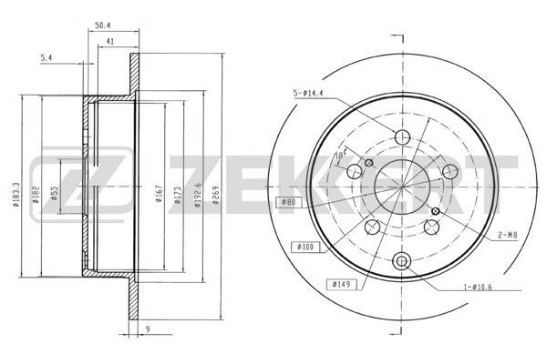 ZEKKERT Bremseskive BS-5702B Bremseskive LAND ROVER ZEKKERT BS-5702B