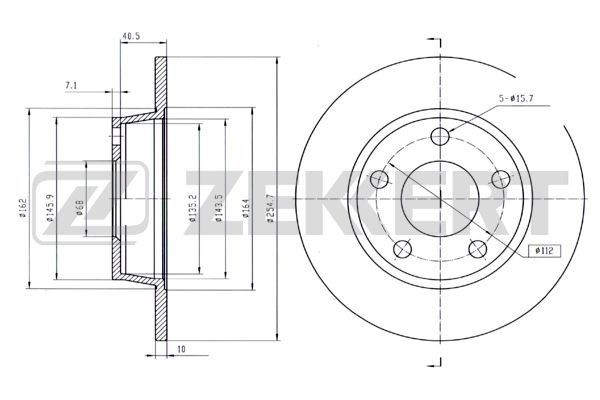 ZEKKERT Δισκόπλακα BS-5806B Δισκόπλακες ZEKKERT Nissan PATHFINDER BS-5806B