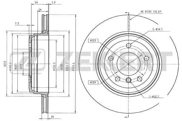 ZEKKERT Δισκόπλακα BS-5935B Δίσκος φρένων TOYOTA ZEKKERT BS-5935B