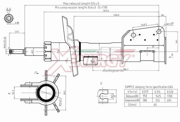 AP XENERGY Amort X732339 Amort AP XENERGY Fiat PUNTO X732339