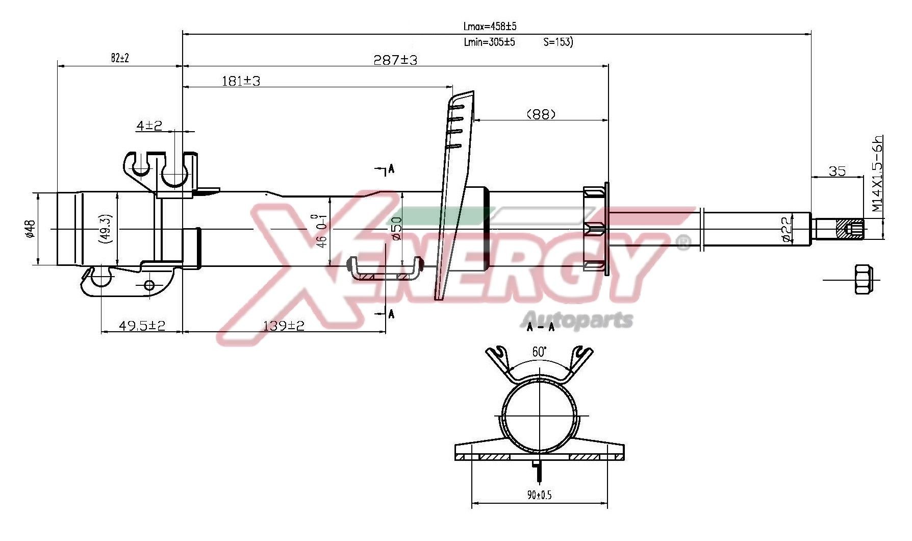 AP XENERGY Iskunvaimennin X741339 X741339 AP XENERGY Iskari AUDI