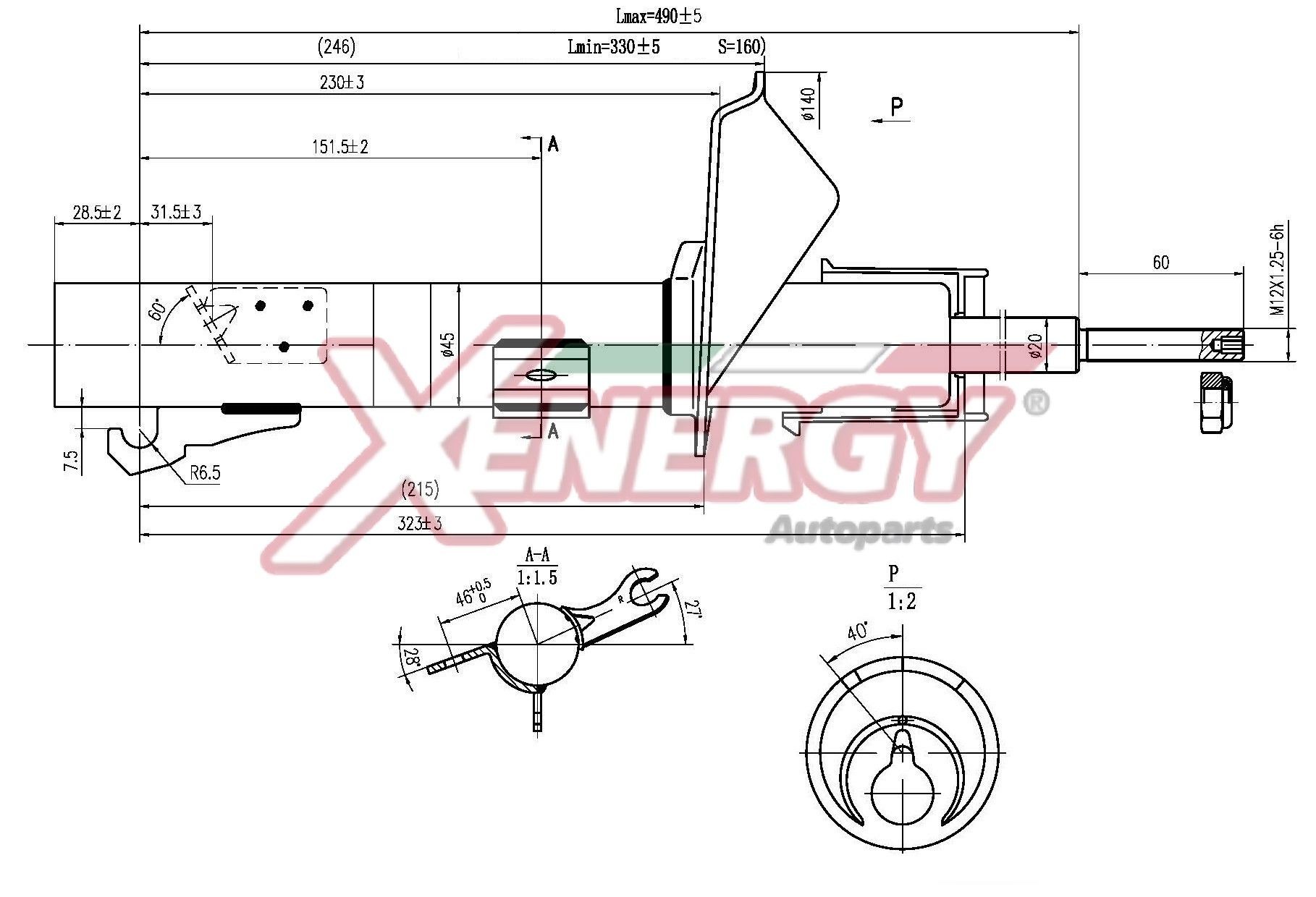 AP XENERGY Schokdemper X760333 AP XENERGY Dempers FORD X760333