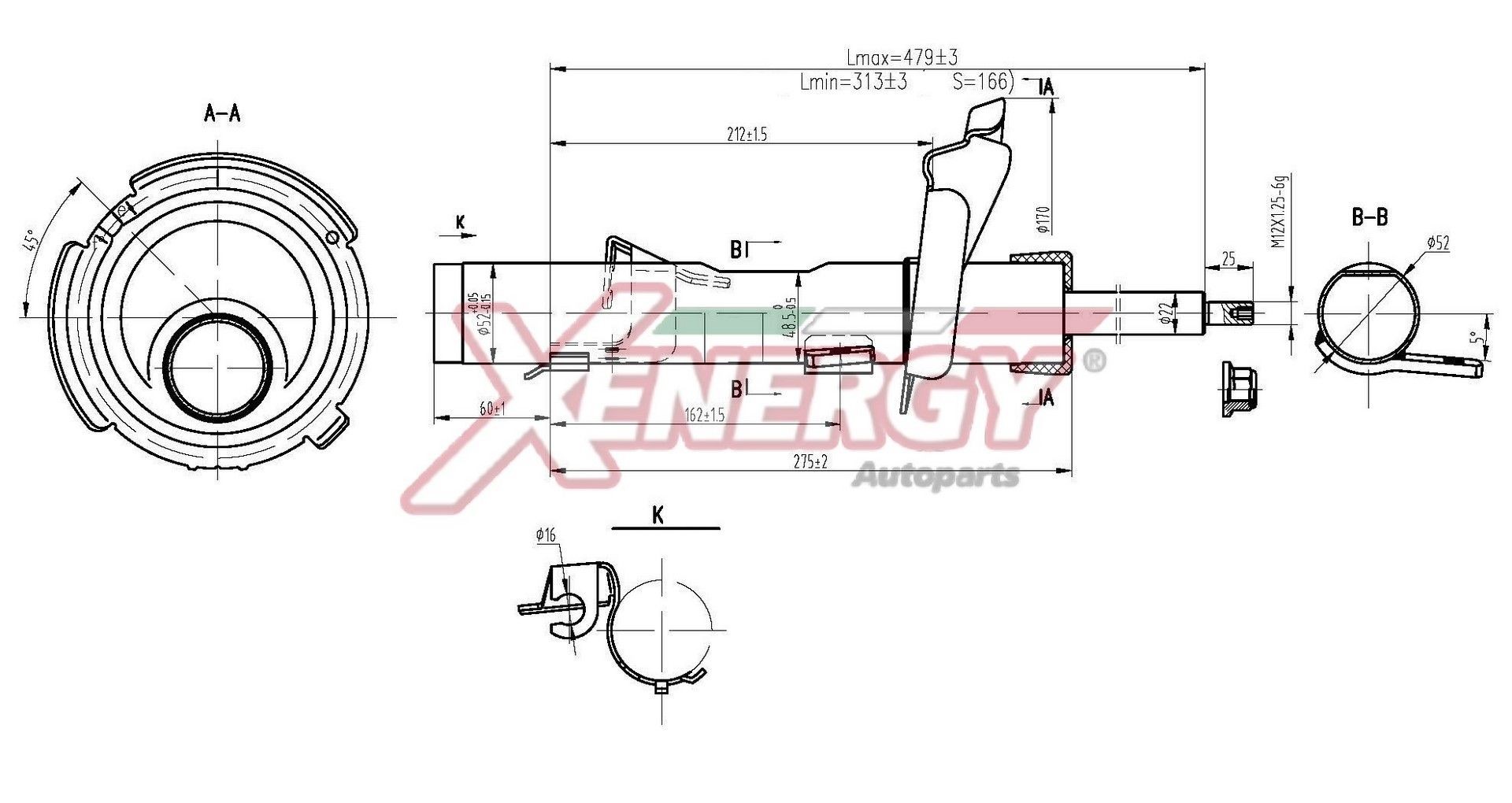 AP XENERGY Iskunvaimennin X839334 X839334 AP XENERGY Iskunvaimennin FORD