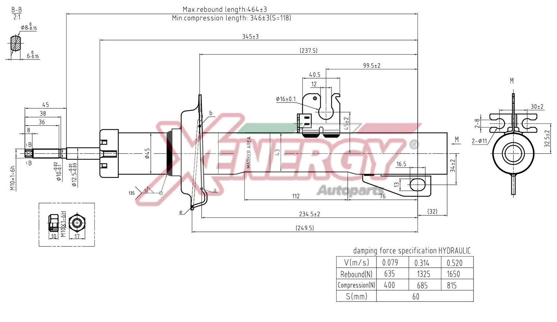 AP XENERGY Amortecedor X910341 X910341 Amortecedor ALFA ROMEO 145 AP XENERGY