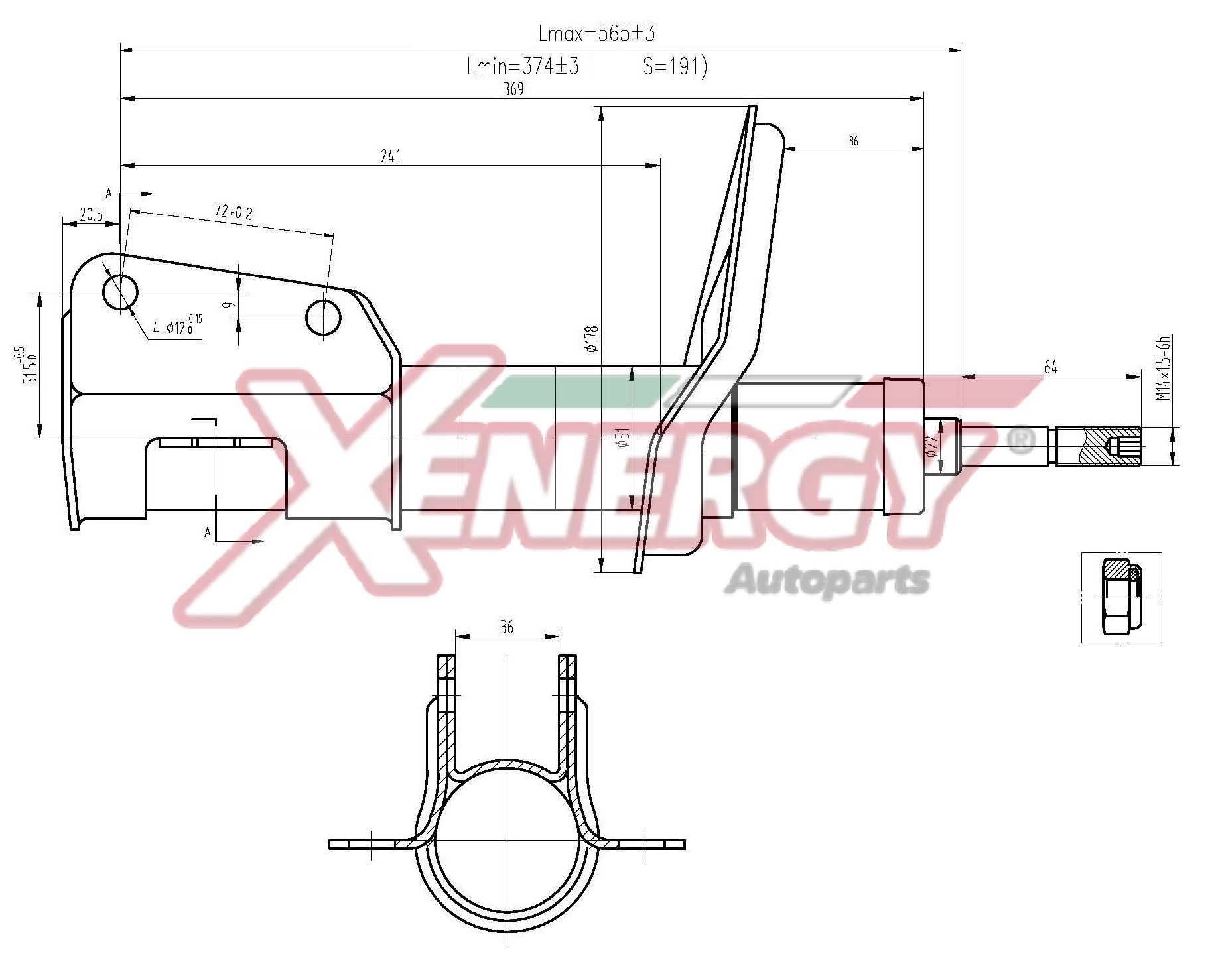 AP XENERGY Iskunvaimennin X927334 X927334 AP XENERGY Iskunvaimennin CITROЁN C8