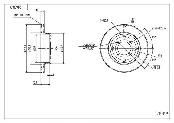 HART Disco freno 214 349 214 349 costo Dischi freno SUZUKI SAMURAI HART