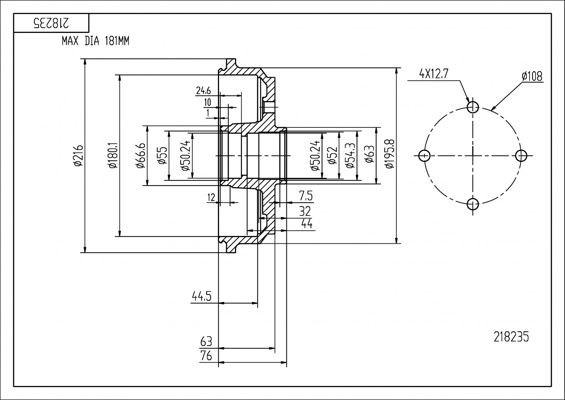 HART Bremsetrommel 218 235 218 235 HART Bremsetrommel Suzuki billige