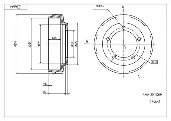 HART Bremsetromle 234 641 Tromlebremser HART Audi A2 234 641